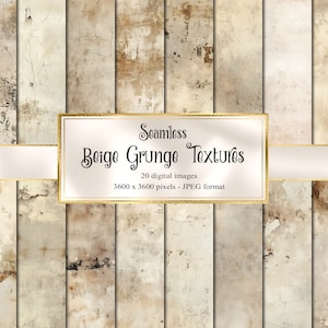 Beige Grunge Texturen, nahtloses digitales Papier, rustikale Hintergründe, Grunge Texturen, sofort download