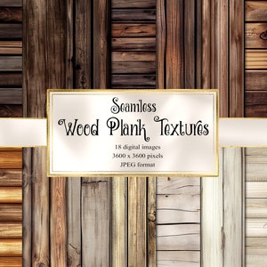 Papel digital de texturas de tablones de madera sin costuras, papel digital de madera rústica para imprimir fondos de tablones de madera de papel de álbum de recortes