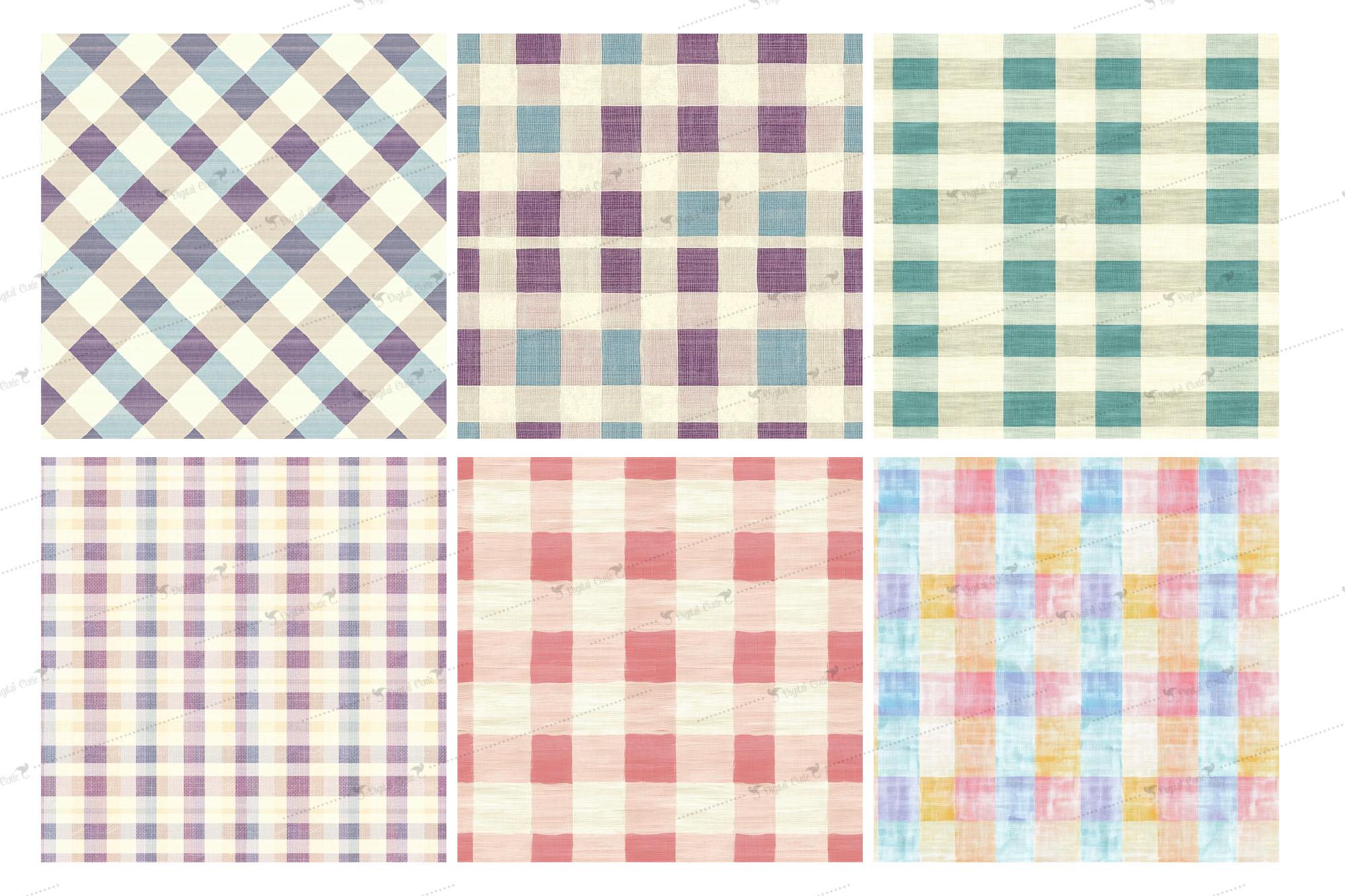 Pastel Gingham Linen Digital Paper, Tartan Fabric Textures, Plaid ...