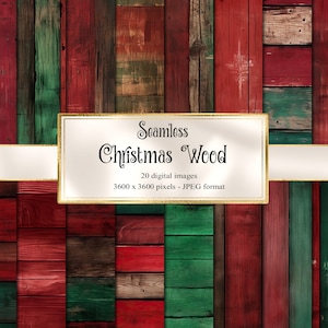 Papel digital de texturas de madera de Navidad, papel digital de madera rústica sin costuras, fondos de tablones de madera de papel de álbum de recortes imprimibles
