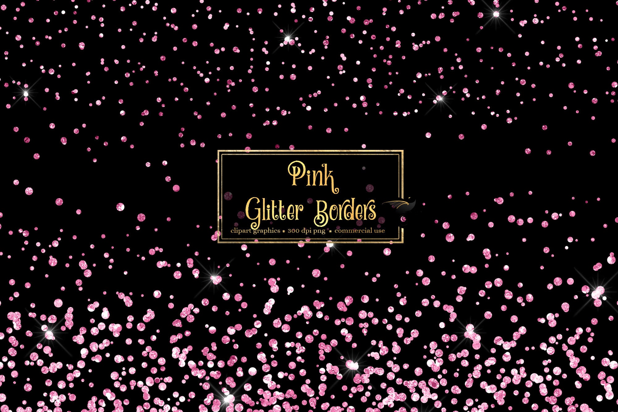 Pink Glitter Page Border
