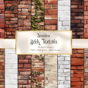 Brick Texturen digitales Papier, nahtlose rustikale Ziegel Wand digitales Papier druckbare Scrapbook Papier Holz Planken Hintergründe