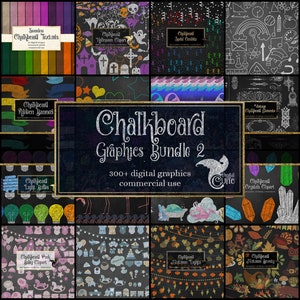 Chalkboard Graphics Bundle 2, discount clipart and textures, digital scrapbooking, chalk clip art, blackboard school rainbow clipart