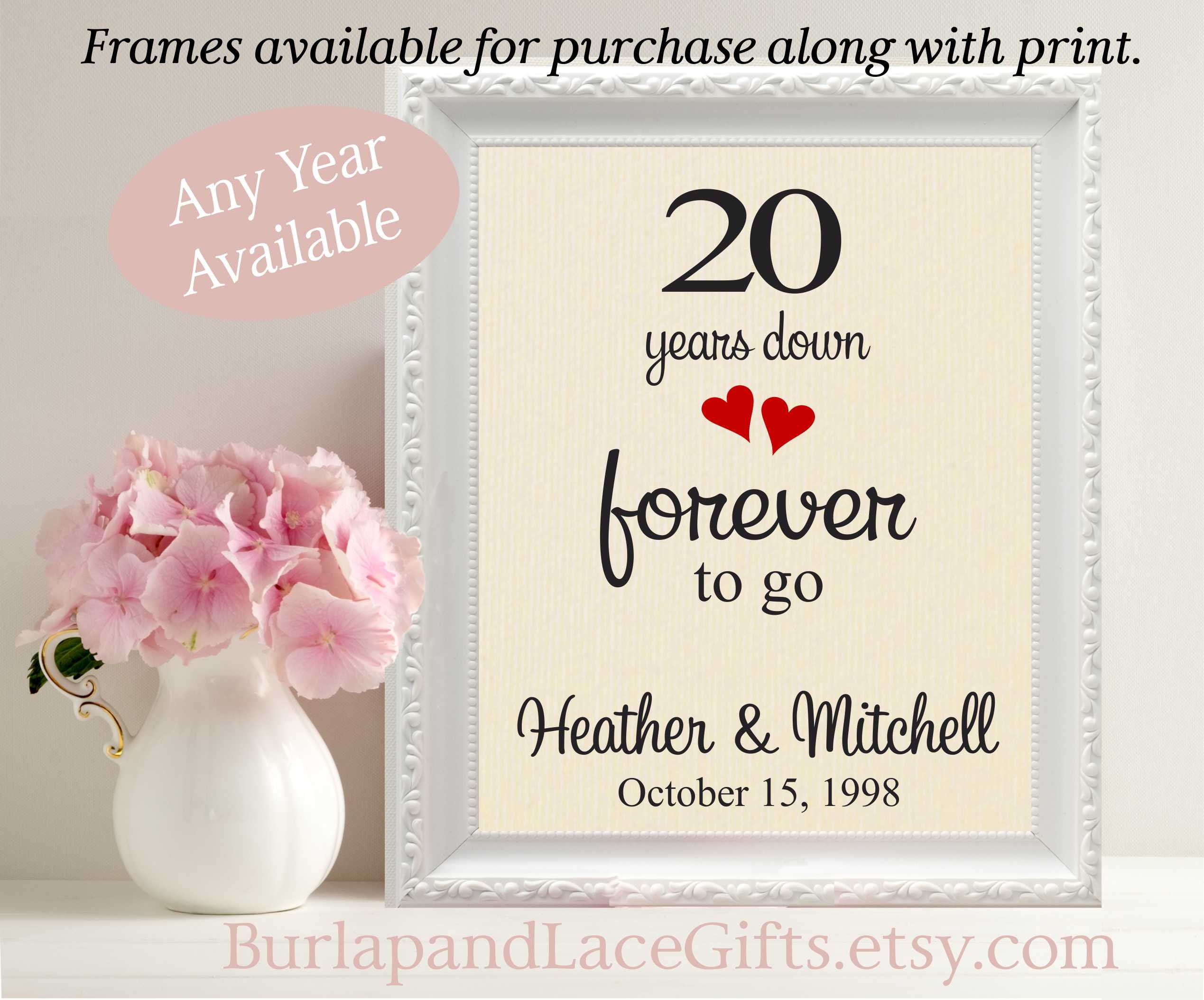 20th Wedding Anniversary gift to Wife 20th Anniversary Gift Etsy