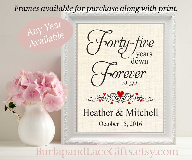 45th Wedding Anniversary Gift to Wife Gift to Husband Gift