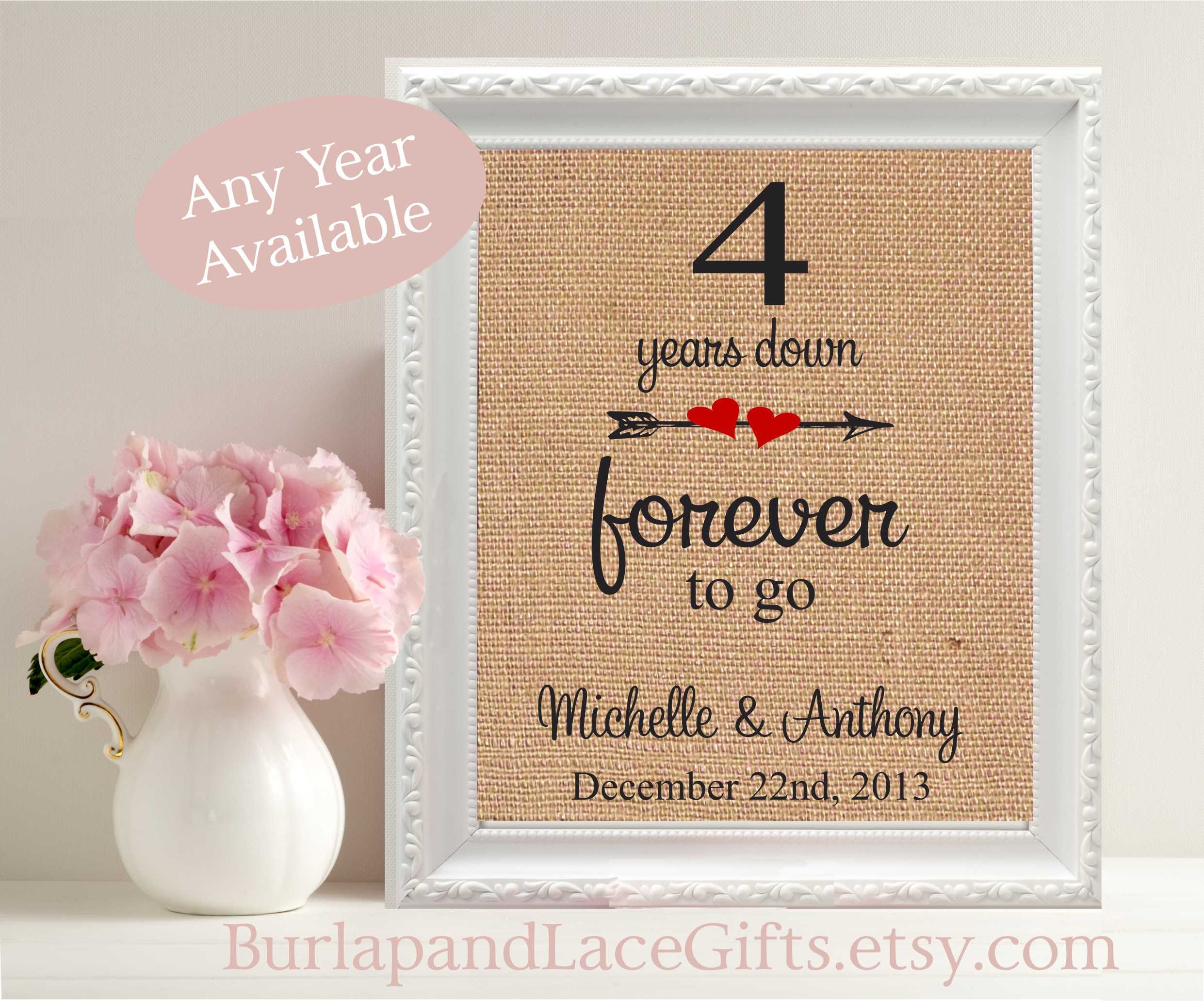 4th Anniversary Gift to Wife Linen Anniversary Gift for ...