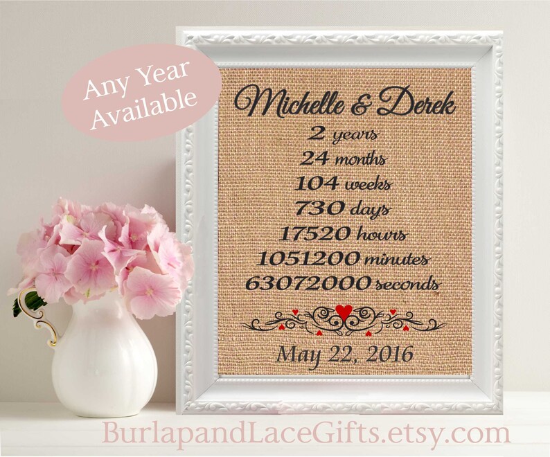 2nd Cotton Anniversary Gift for Wife Gift for Husband Etsy