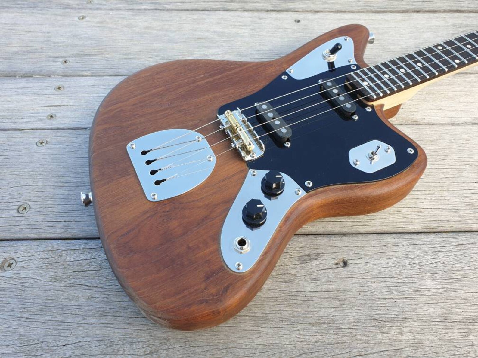 Ocelot electric ukulele in reclaimed burmese teak. Maple neck Etsy