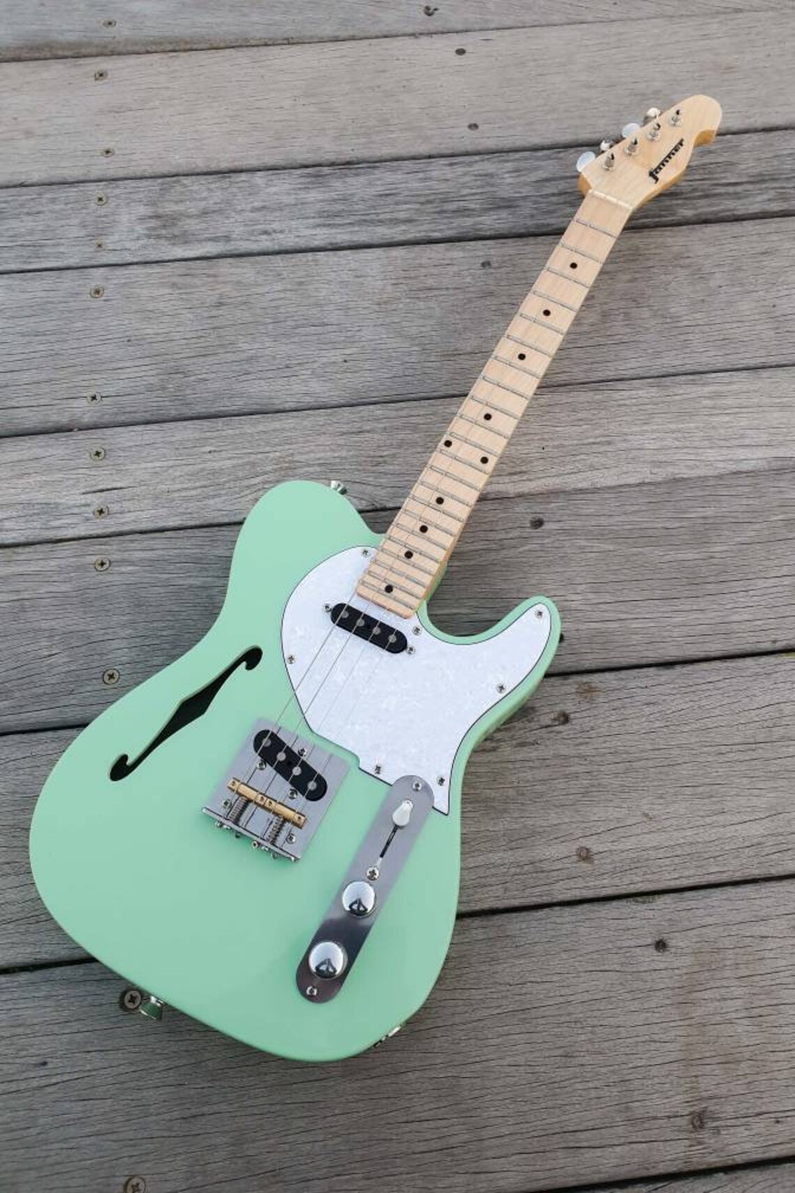 Thinline Tenor Ukulele in Seafoam Green With Maple Neck. Etsy