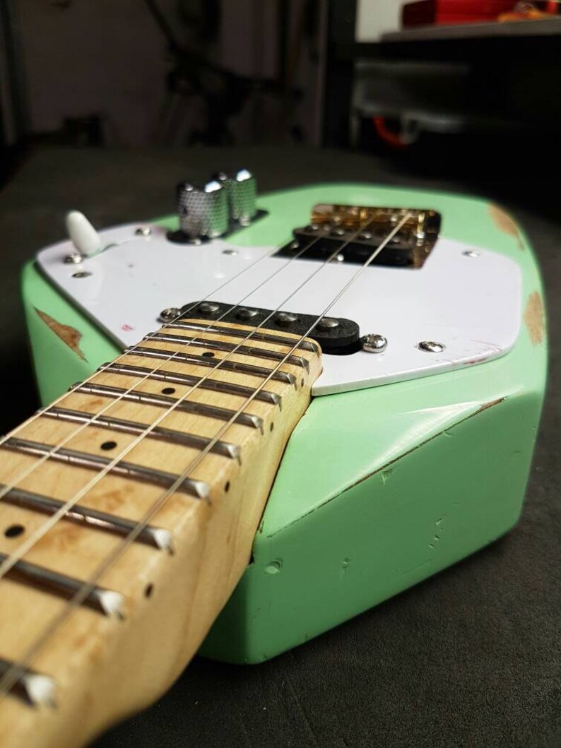 Wisp electric ukulele in relic sea foam green. Tenor scale Etsy