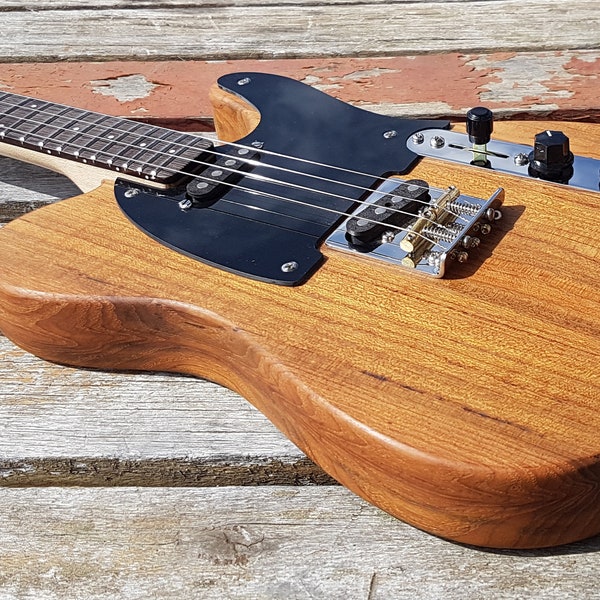 Pixelator Electric Ukulele tenor scale length - Reclaimed teak with oiled finish. Gig bag included. Custom made to order.