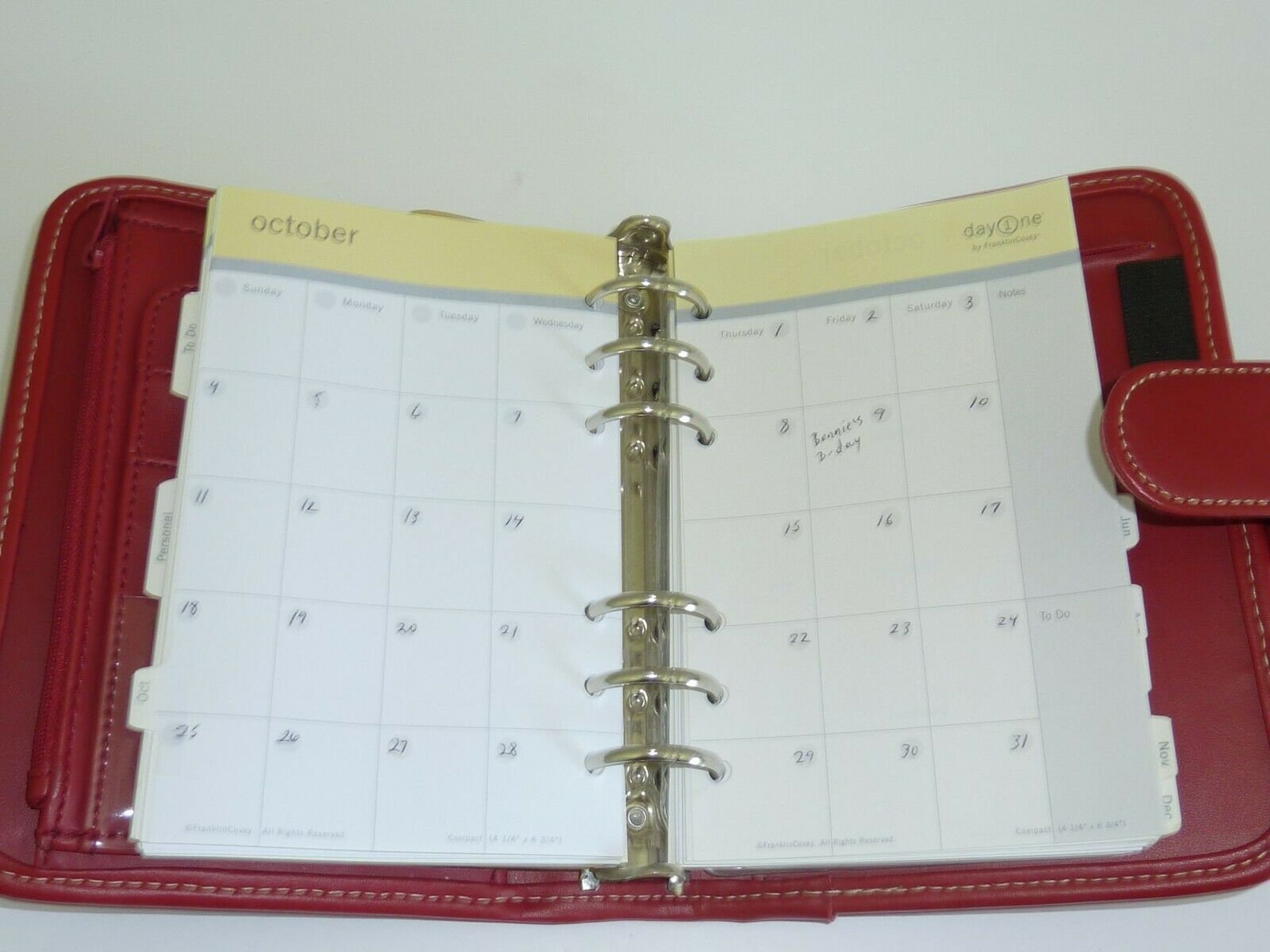 Franklin Covey Day One Classic Day Planner Red Simulated Vegan Etsy