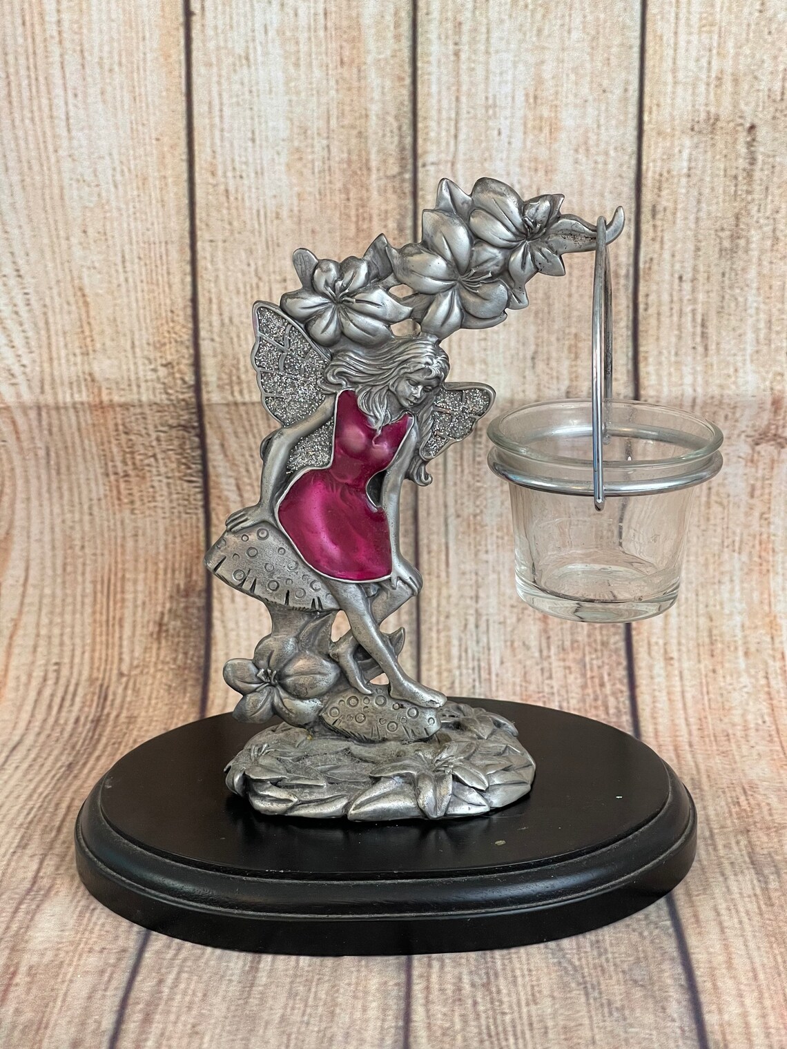 W.F. Pewter Fairy With Glitter Wings & Enameled Figurine Etsy