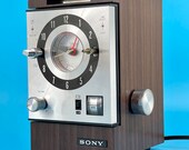 Vintage 1970 39 s SONY 7FC-89W Alarm Clock AM FM Transistor Cube Radio Tested Works Great Eames Howard Flip Space