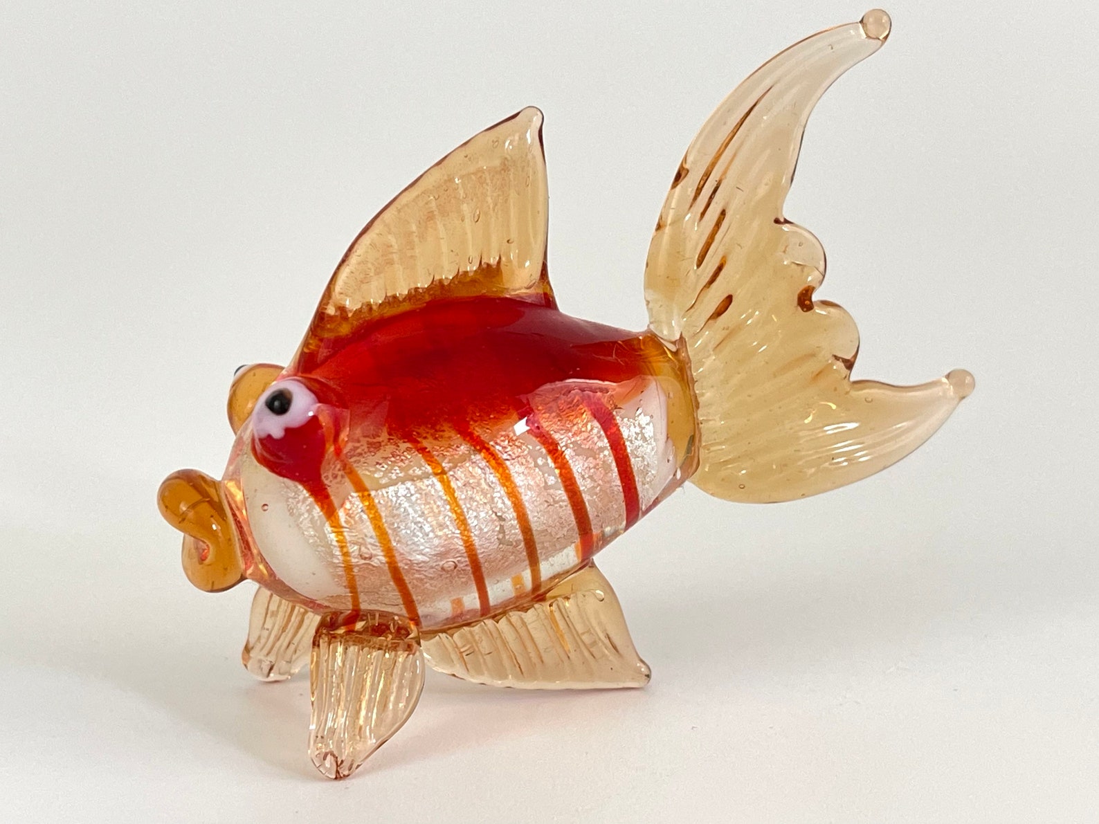 Blown Glass Angel FISH Figurine Art Glass Marine Animal Etsy