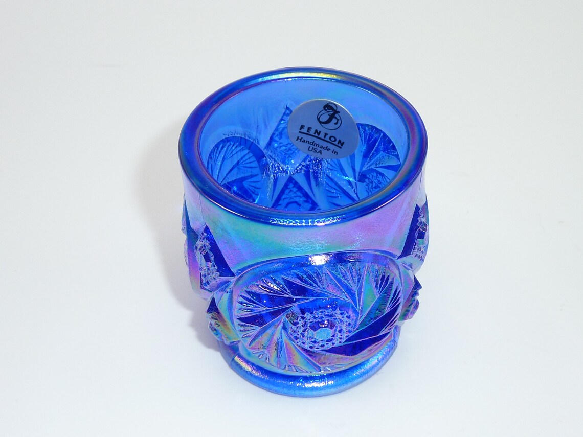 1996 FENTON for QVC Carnival Glass Iridescent Set of 2 Etsy