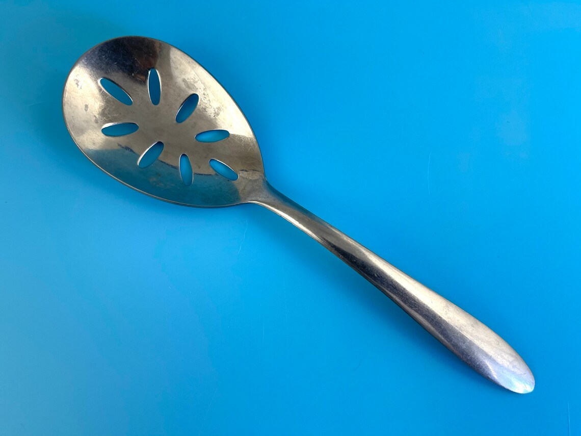 Vintage STAINLESS by IMPERIAL USA Large Slotted Serving Spoon Etsy