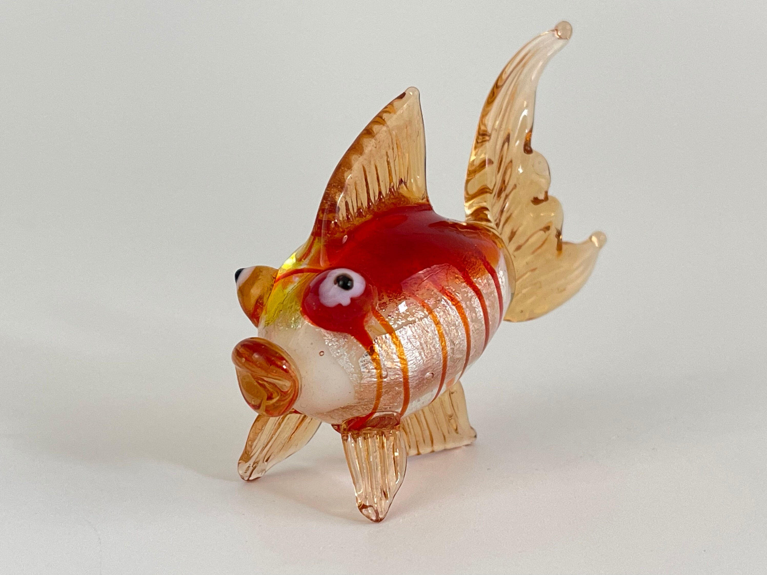 Blown Glass Angel FISH Figurine Art Glass Marine Animal Etsy