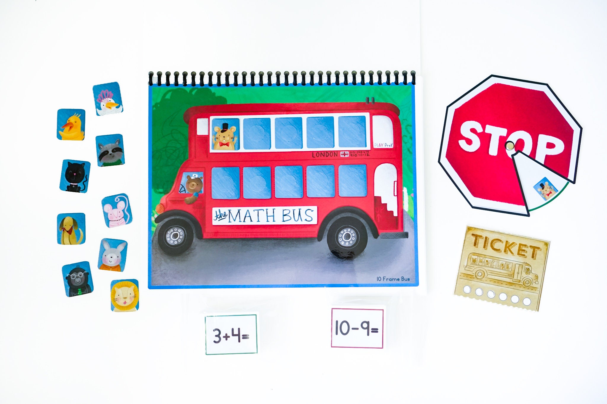 The Math Bus Playmat 10 Frame Math Facts Within 10 - Etsy