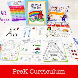 612-Page Preschool Curriculum | Printable Worksheets, Folder Games & Pre-Primer Sight Words | Homeschool and Pre-K Learning Bundle