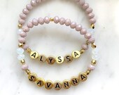 Custom Name Beaded Stretch Bracelets