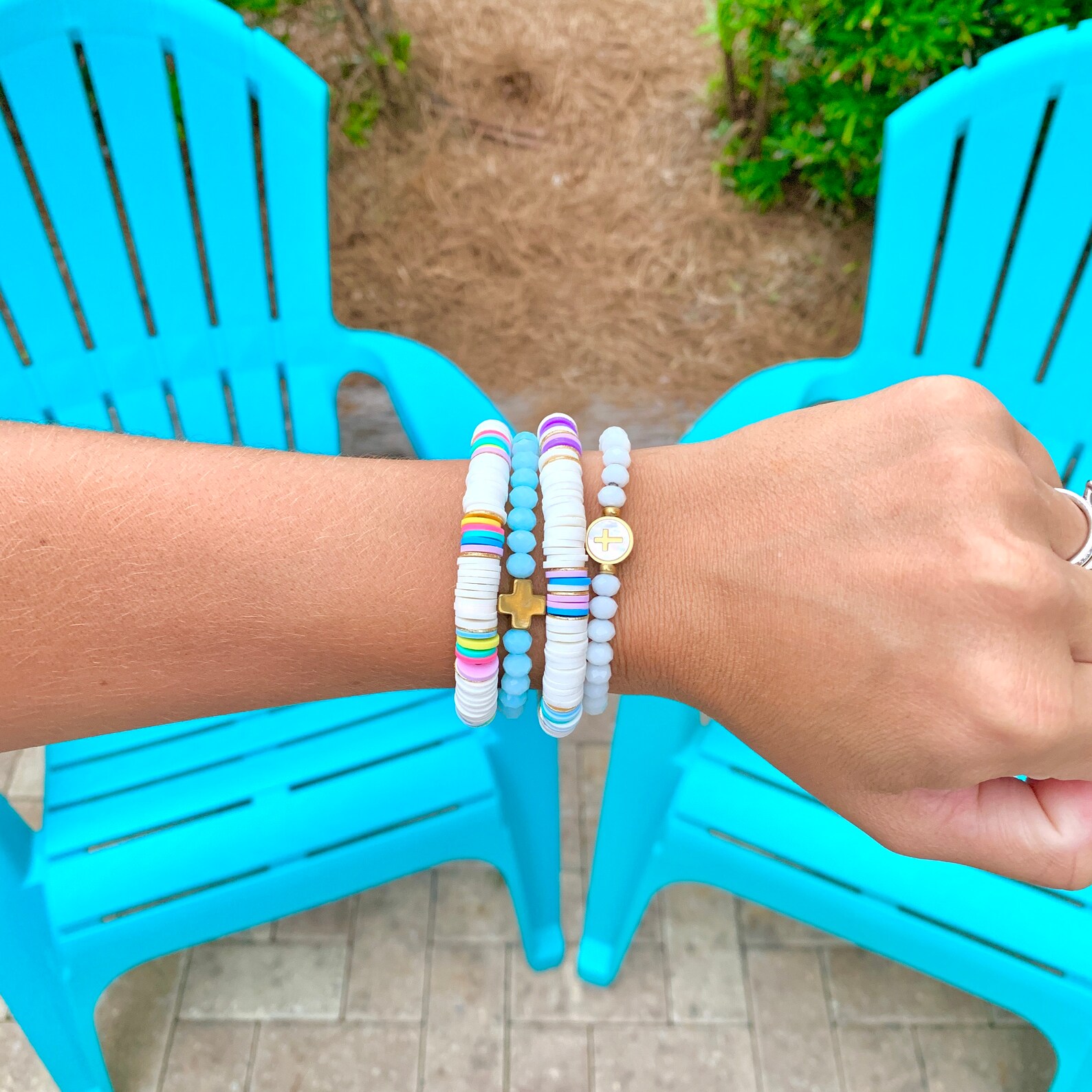 Colorful Heishi Beaded Stretch Bracelets Etsy