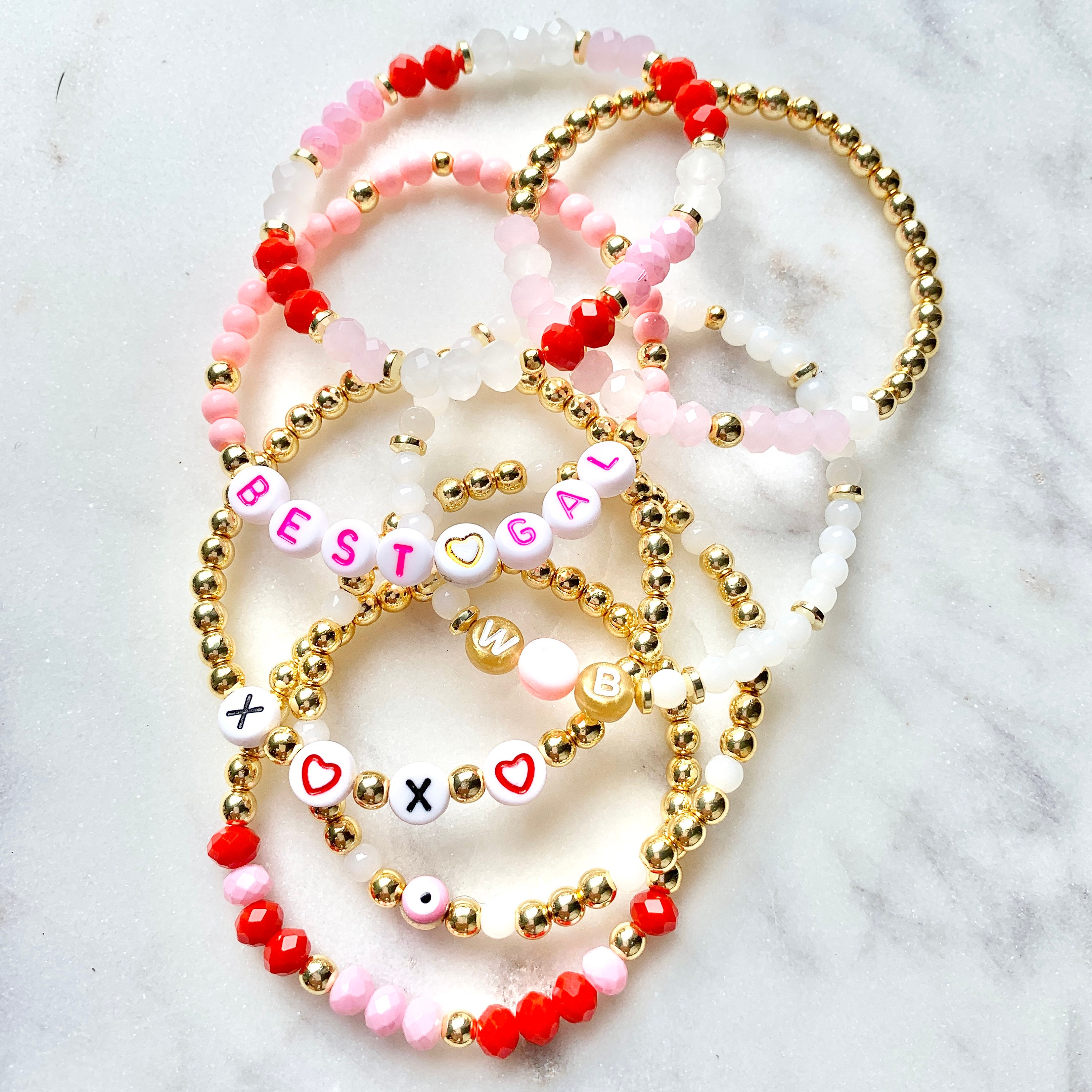 Valentine's Day Beaded Stretch Bracelet Kit for Kids – MorninGloria's