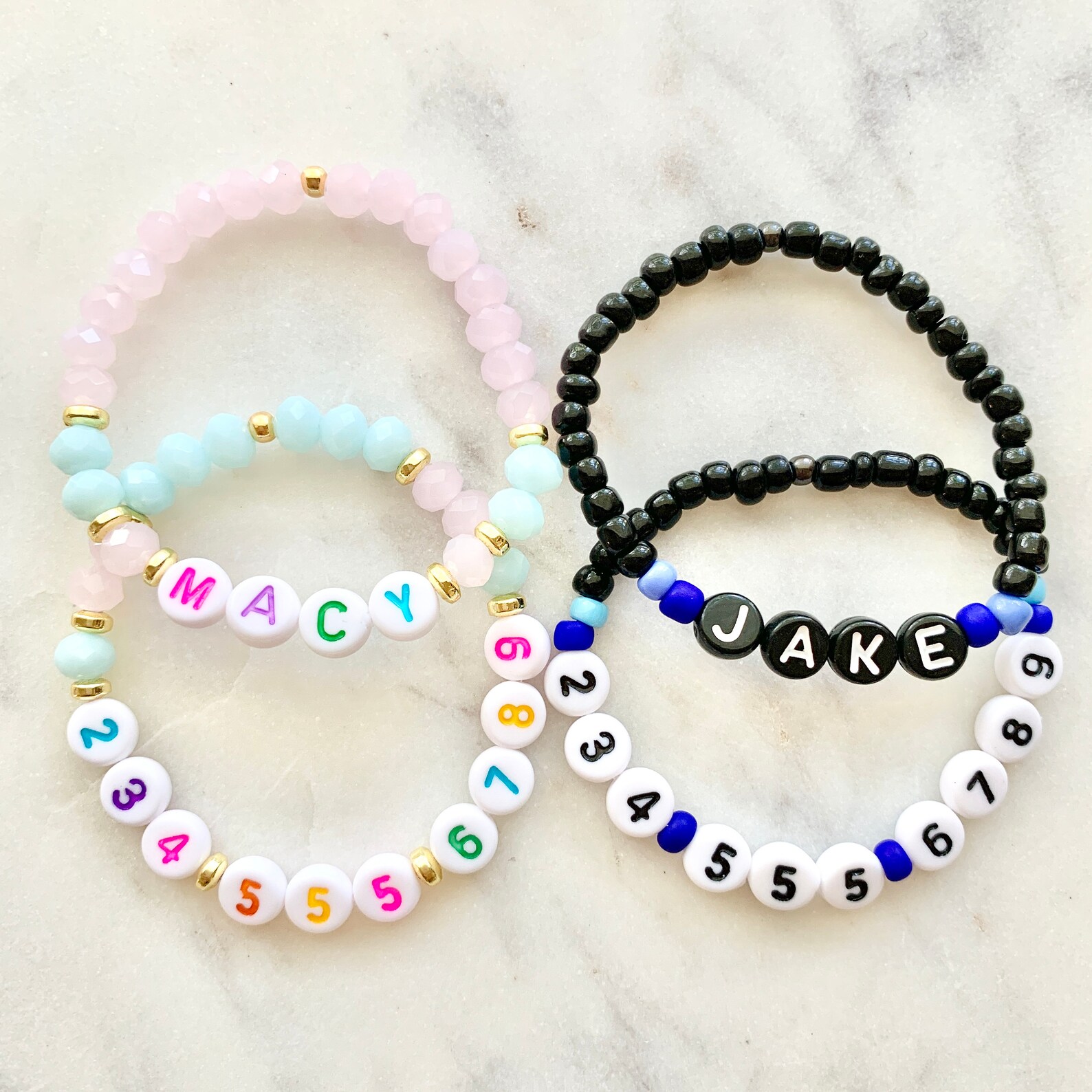 Kids Toddlers Baby Phone Number for Safety Beaded Stretch Etsy