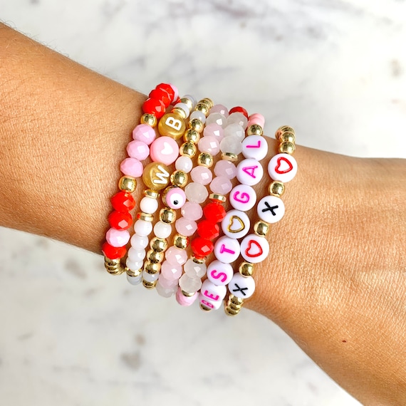 Valentine's Day Beaded Stretch Bracelet Kit for Kids – MorninGloria's