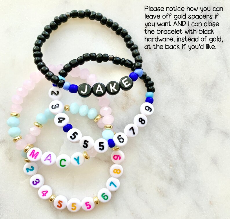 Kids Toddlers Baby Phone Number for Safety Beaded Stretch Etsy