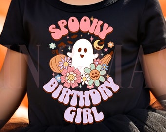 T-shirt d'anniversaire d'Halloween pour fille, Anniversaire effrayant, T-shirt pour la fille qui fête son anniversaire, Anniversaire en octobre, Fête d'anniversaire d'Halloween, Anniversaire fantôme, T-shirts effrayants