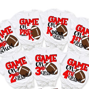 Football First Day of School Shirt, Boys Back To School,Preschool, PreK, Kindergarten, 1st Grade, 2nd Grade,3rd Grade,4th Grade, 5th Grade
