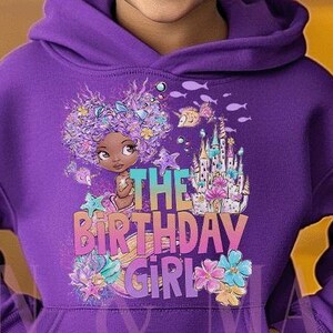 Black Mermaid Hoodie,Black Mermaid Birthday Shirt,Black Mermaid Gifts, Mermaid Outfit,Girls Birthday Pullover Sweatshirt,Mermaid Long Sleeve