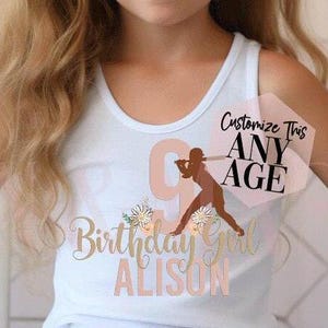 Softball Birthday Tank Top, Softball Birthday Shirt, Birthday Girl Shirt, Softball Shirt, Softball Birthday, Softball Party, Softball Gift