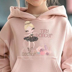 Blonde Ballerina Hoodie Kinder, Balletttänzer Hoodie, Kleinkind Tanz, Ballerina Hoodie, Tanz Geschenk, Pullover Sweatshirt Tiny Tänzer Tochter