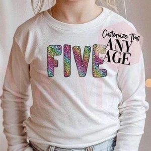 Animal Print Birthday Shirt, Long Sleeve Birthday Girl Shirt, Cheetah Birthday Shirt, Leopard Birthday Shirt, Rainbow Leopard,4 5 6 7 8 9 10