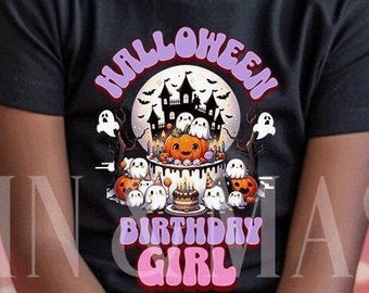 T-shirt d'anniversaire d'Halloween pour fille, Anniversaire effrayant, T-shirt d'anniversaire pour fille, Anniversaire en octobre, Fête d'anniversaire d'Halloween, Anniversaire fantôme, 31 octobre