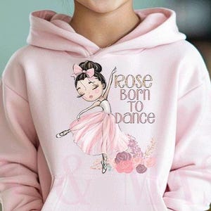 Mädchen Ballerina Hoodie, Mädchen Tanz Hoodie, Ballett Hoodie, Tanz Pullover, Tanz Sweatshirt, Langarm Tänzerin, geboren zum Tanzen, Tänzerin Geschenke