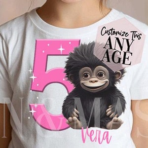 Gorilla Birthday Shirt, Birthday Girl Shirt, Gorilla Birthday, Gorilla Shirt, Gorilla Gifts, Monkey Birthday Ape Jungle Safari Zoo Party Ape