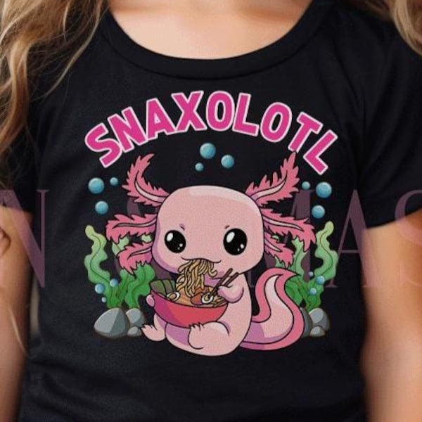 Maglietta Axolotl Ramen, Snaxolotl, Maglietta Pho Ramen, Maglietta Axolotl per bambini, Maglietta Axolotl per bambine, Maglietta Ramen, Regali Axolotl, Magliette Axolotl per bambini