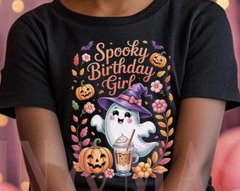 Chemise d'anniversaire Halloween fille, anniversaire fantasmagorique, chemise d'anniversaire fille, anniversaire le 31 octobre, fête d'anniversaire Halloween, chemise d'anniversaire fantôme mignon
