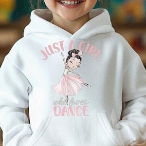 Mädchen Tanz Hoodie, Mädchen Tänzer Hoodie, Kleinkind Tanz, Ballerina Hoodie, Tanz Geschenk, Pullover Sweatshirt Tochter Tänzer Geburtstagsgeschenk Benutzerdefinierte