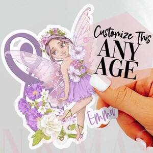 Fairy Stickers, Fairy Birthday Girl, Fairy Party Favors, Fairy Treat Bag, Fairy Scrapbooking, Fairy Gifts, Fairy Custom, Fairy Decal Purple