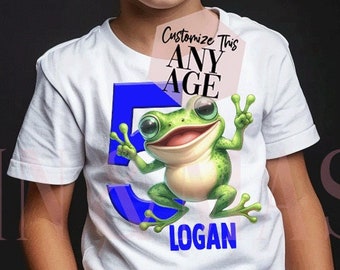Groovy Frosch Geburtstag Shirt, Custom Age, Jungen Frosch Tee