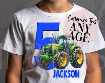 Custom Tractor Birthday Shirt, Farm Party Tee
