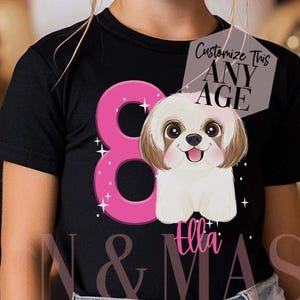 Chemise Shih Tzu pour enfants, Chemise d&#39;anniversaire pour chien Shih Tzu, Chemises pour chien Shih Tzu, Chien Shih Tzu pour enfants, Cadeaux chien Shih Tzu, Chemise d&#39;anniversaire Shih Tzu