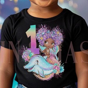 1st Birthday Shirt Black Mermaid,First Birthday Girl Outfit,1st Birthday Gift,1 Birthday Girl,One Birthday Girl,1st Birthday Melanin Mermaid