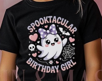 Anniversaire Halloween chemise fille, anniversaire fantasmagorique, chemise d'anniversaire fille, anniversaire d'octobre, fête d'anniversaire Halloween, anniversaire de fantôme, chemises fantasmagoriques