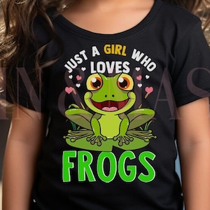 Mädchen Frosch Shirt, nur ein Mädchen, das Frösche liebt Shirt, süße Frosch Shirts, Kleinkind Frosch Shirt, Frosch Geschenke, Frosch Geburtstag, Amphibien Frosch Liebhaber