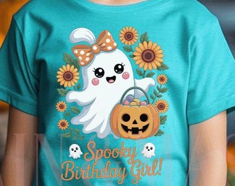 Chemise fille anniversaire Halloween, anniversaire fantasmagorique, chemise d'anniversaire fille, anniversaire le 31 octobre, fête d'anniversaire Halloween, chemise d'anniversaire fantôme mignon